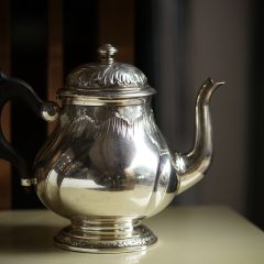 法国精美洛可可风格镀银咖啡/茶壶