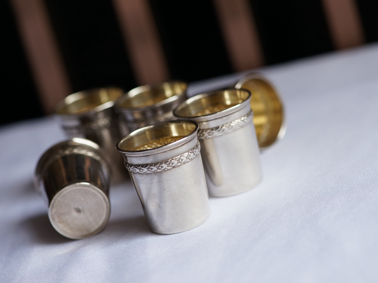 法国古董纯银八方咖啡杯碟套组