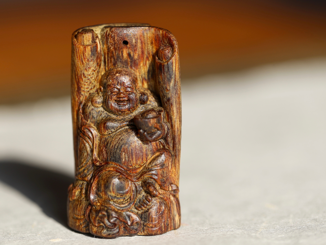 ＝无双阁＝国香系棋楠沉香雕刻件-弥勒佛