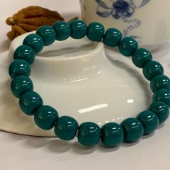 老油绿松石老型手串