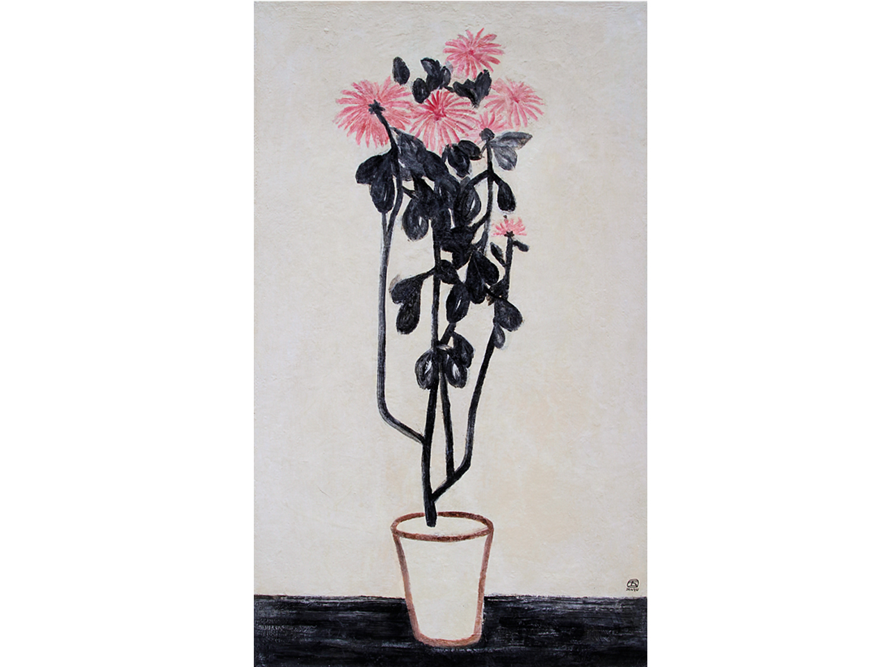 〓常玉·最贵中国画家·出版〓版画 《盆菊》