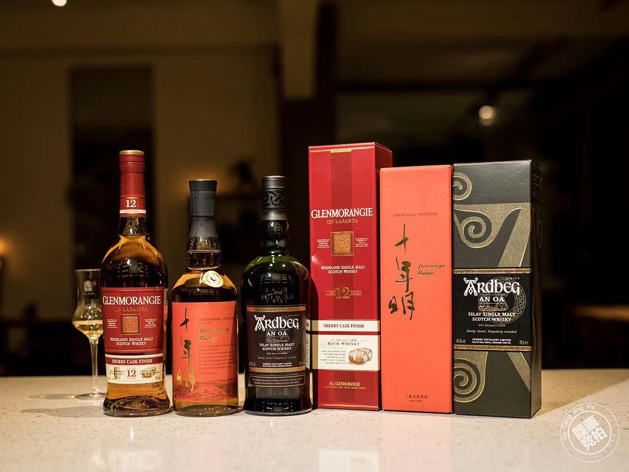 格兰杰12年窖藏雪莉桶/若鹤十年明/阿贝奥之岬威士忌一组